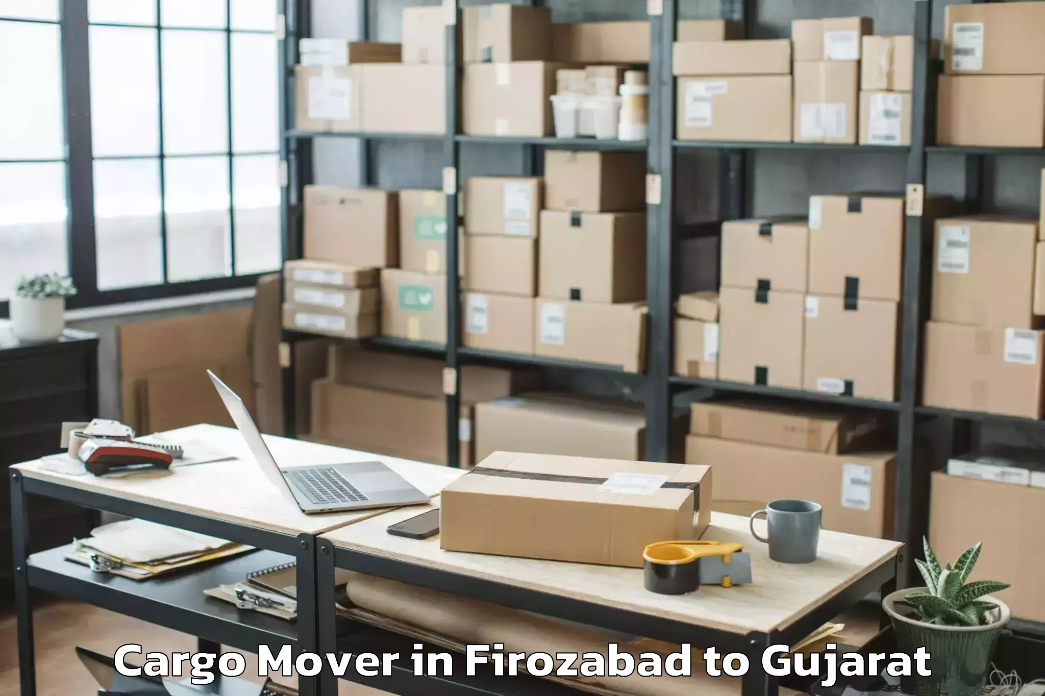 Trusted Firozabad to Khambhaliya Cargo Mover